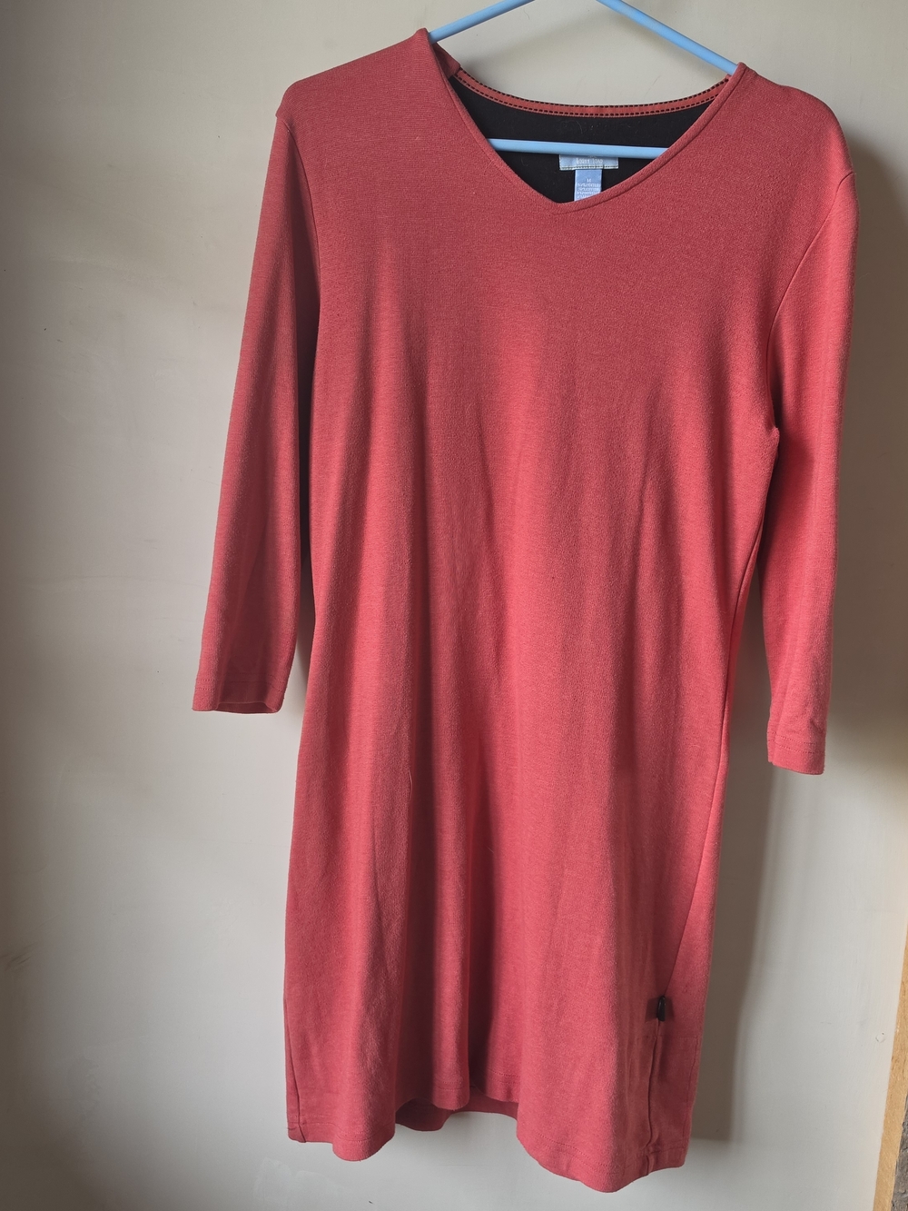 Horny Toad Coral Red V-Neck Long Sleeve Knit Dress